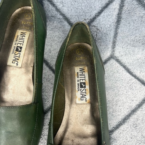 White Stag Vintage Louise Green Leather Loafers - Picture 3 of 7